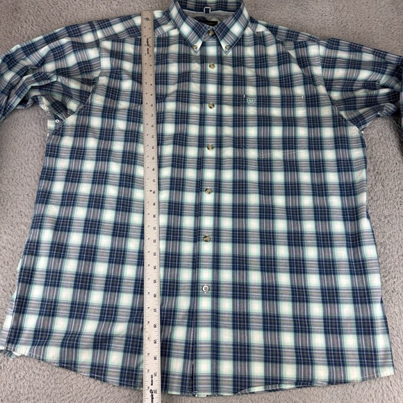 Ariat Pro Series Shirt Mens XL Blue Plaid Western Button Down Cowboy Workwear - Picture 6 of 8